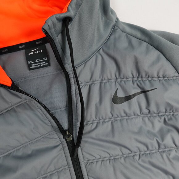 Nike Men's Cool Gray Dri-Fit Therma full zip Hooded Jacket XXL - Picture 2 of 5